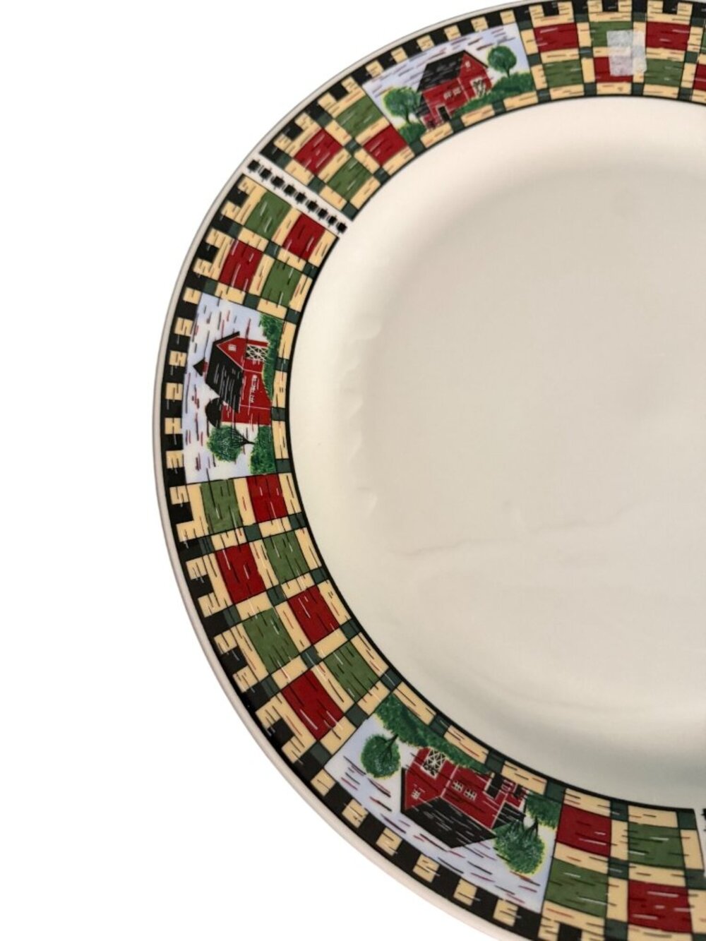 Majesticware Homestead Stoneware Dinner Plate 12.5" Country Barn Scene Dishwashe - Picture 2 of 6